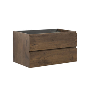 English Elm Alice-36W-105,Wall Mount Cabinet, Walnut Finish, Pre-Assembled, 2 Drawers For Stylish Bathroom Storage W1865107125