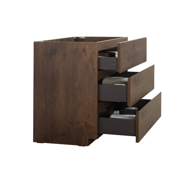 English Elm Alice-36F-105,Floor Cabinet - Modern Walnut Design With 3 Spacious Drawers, Pre-Assembled Storage Solution W1865107749