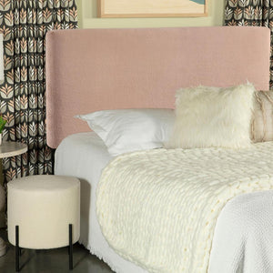 English Elm Blush Plush Upholstered Headboard Art Deco Glam Bedroom Foam Padded Hardwood Frame B062P153877