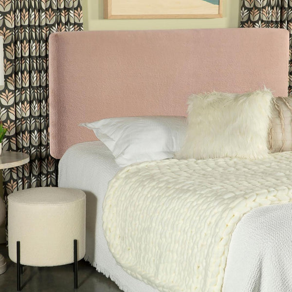 English Elm Blush Plush Upholstered Headboard Art Deco Glam Bedroom Foam Padded Hardwood Frame B062P153877