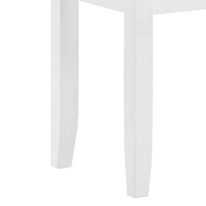 English Elm White Modern Vanity Stool with Padded PU Seat, Matte White Finish, Tapered Legs, Comfy Dressing Chair 92 B062P153878