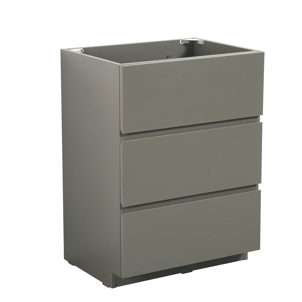 English Elm Alice-24F-102,Floor Cabinet In Sleek Gray - Pre-Assembled With 3 Drawers For Stylish Bathroom Storage W1865107750