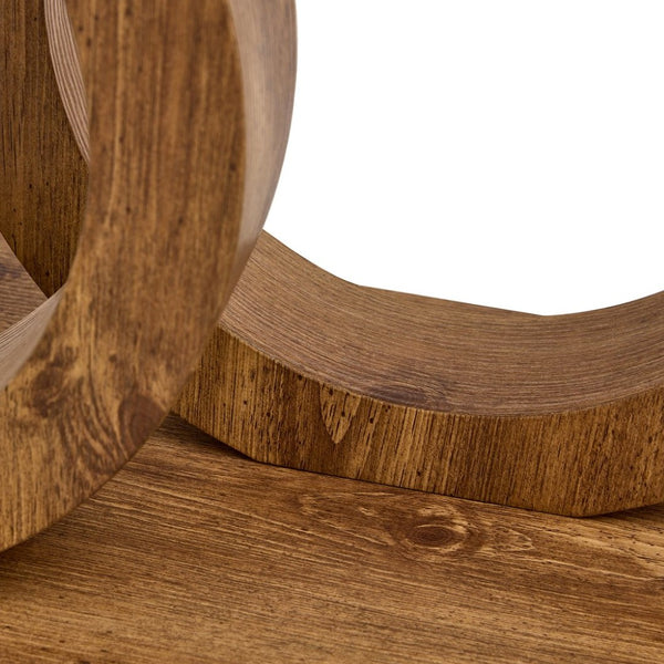 English Elm A Modern Glass Top Coffee Table with Wood Grain Legs for Living Room Decor W1151140296