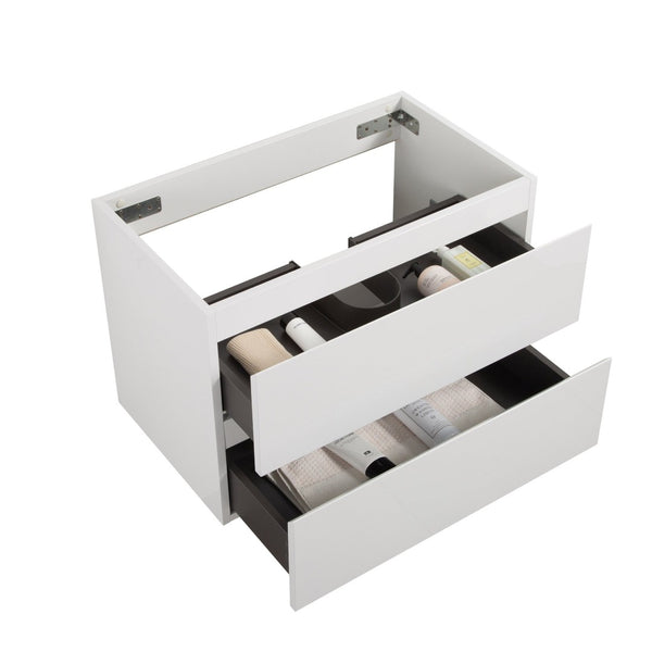 English Elm Alice-30w-201, Wall Mount Vanity Cabinet Two Drawer Matte White Soft Close Modern Bath W1865P390668