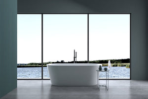 English Elm 55" Acrylic Freestanding Soaking Tub Glossy White Spa Bath with Chrome Drain Cupc W1920P194798