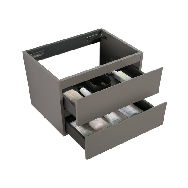 English Elm Alice-36W-102,Wall gray modern wall-mount vanity WITHOUT basin — 20% more storage, dual soft-close drawers W1865110046