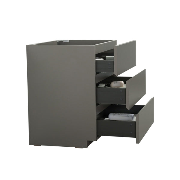 English Elm Alice-36F-102,Floor Cabinet - Stylish Gray Storage Solution With 3 Soft-Close Drawers, Pre-Assembled W1865107752