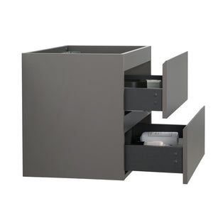 English Elm Alice-24W-102,Wall modern gray wall-mount vanity WITHOUT basin — 20% more storage, double soft-close drawers W1865P327877
