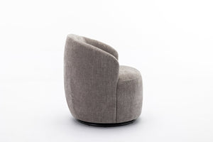 English Elm 037-chenille Swivel Barrel Accent Chair with Metal Ring Base for Living Room W527P143655