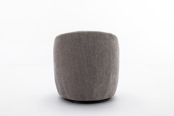English Elm 037-chenille Swivel Barrel Accent Chair with Metal Ring Base for Living Room W527P143655