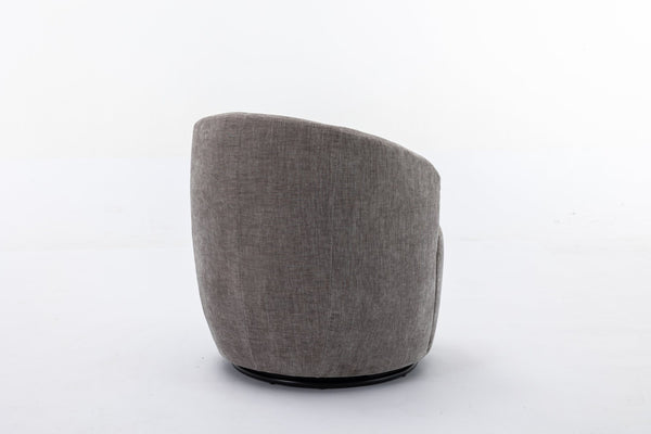 English Elm 037-chenille Swivel Barrel Accent Chair with Metal Ring Base for Living Room W527P143655