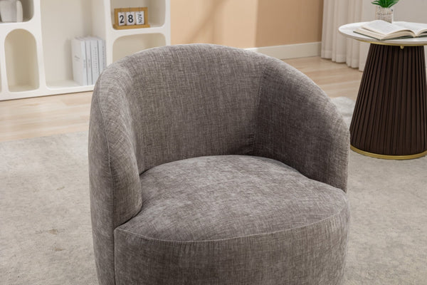 English Elm 037-chenille Swivel Barrel Accent Chair with Metal Ring Base for Living Room W527P143655