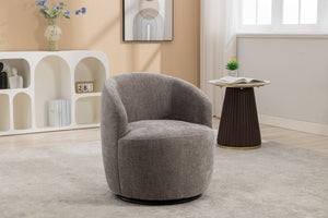 English Elm 037-chenille Swivel Barrel Accent Chair with Metal Ring Base for Living Room W527P143655