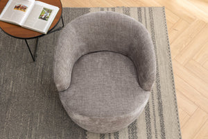 English Elm 037-chenille Swivel Barrel Accent Chair with Metal Ring Base for Living Room W527P143655