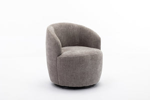 English Elm 037-chenille Swivel Barrel Accent Chair with Metal Ring Base for Living Room W527P143655