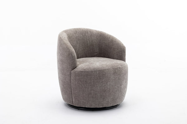 English Elm 037-chenille Swivel Barrel Accent Chair with Metal Ring Base for Living Room W527P143655