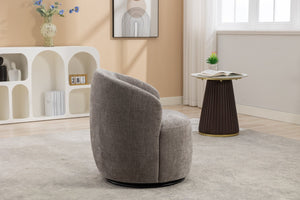 English Elm 037-chenille Swivel Barrel Accent Chair with Metal Ring Base for Living Room W527P143655