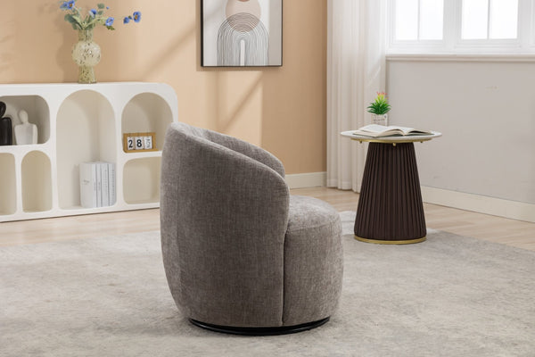 English Elm 037-chenille Swivel Barrel Accent Chair with Metal Ring Base for Living Room W527P143655