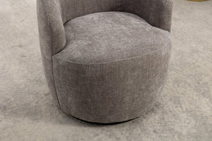 English Elm 037-chenille Swivel Barrel Accent Chair with Metal Ring Base for Living Room W527P143655