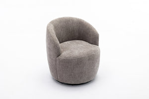 English Elm 037-chenille Swivel Barrel Accent Chair with Metal Ring Base for Living Room W527P143655