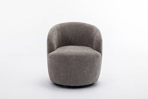 English Elm 037-chenille Swivel Barrel Accent Chair with Metal Ring Base for Living Room W527P143655