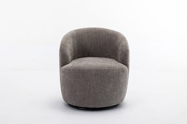 English Elm 037-chenille Swivel Barrel Accent Chair with Metal Ring Base for Living Room W527P143655