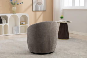 English Elm 037-chenille Swivel Barrel Accent Chair with Metal Ring Base for Living Room W527P143655