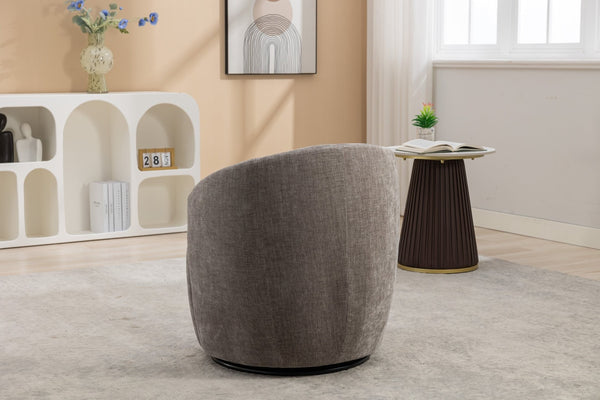 English Elm 037-chenille Swivel Barrel Accent Chair with Metal Ring Base for Living Room W527P143655