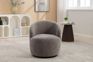 English Elm 037-chenille Swivel Barrel Accent Chair with Metal Ring Base for Living Room W527P143655