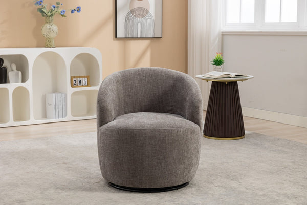 English Elm 037-chenille Swivel Barrel Accent Chair with Metal Ring Base for Living Room W527P143655