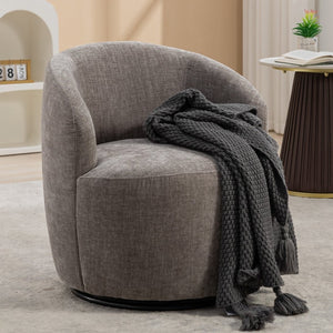 English Elm 037-chenille Swivel Barrel Accent Chair with Metal Ring Base for Living Room W527P143655