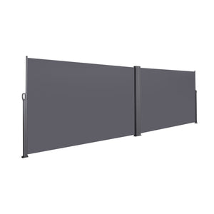English Elm 276" Retractable Side Awning Privacy Screen 276"x71" Waterproof UV-Resistant Balcony Divider Grey Shade W419P143092