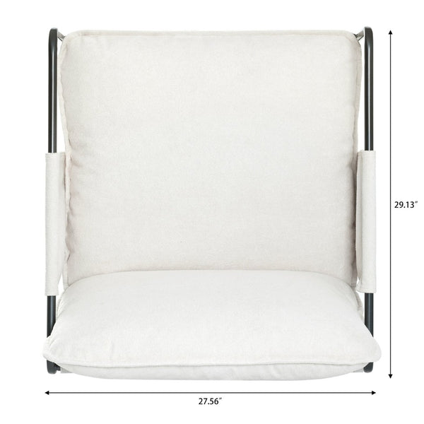 English Elm 2 Teddy Fabric Upholstered Armchairs Iron Frame Side Pockets Living Room Seating Set W680P145263