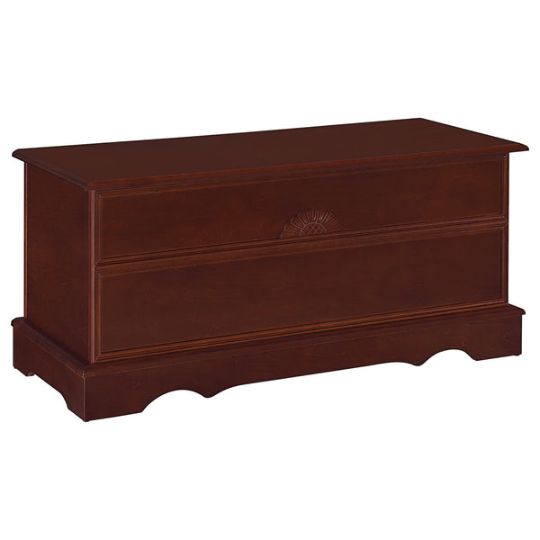 English Elm Warm Lonergan Cedar Chest - Spacious 41" x 19.5" x 25.5" Cedar Storage with Floral Motif, Freshness-preserving Elegance B062P153913