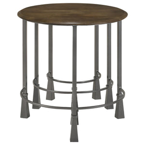 English Elm Natural 3-Piece Nesting Table Set - Stylish Mango Wood & Gunmetal Iron For Versatile Home Decor B062P153905