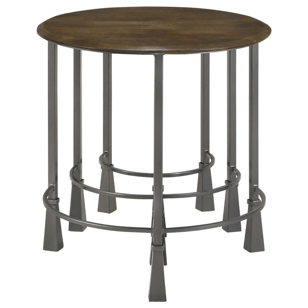 English Elm Natural 3-Piece Nesting Table Set - Stylish Mango Wood & Gunmetal Iron For Versatile Home Decor B062P153905