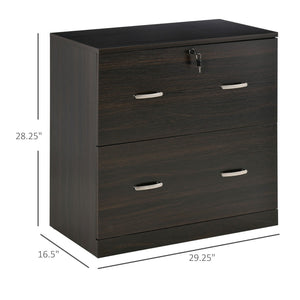 English Elm Vinsetto 2-Drawer File Cabinet With Lock, Stylish Walnut Vertical Storage For Home Office Organization W2225P156086-GIGA