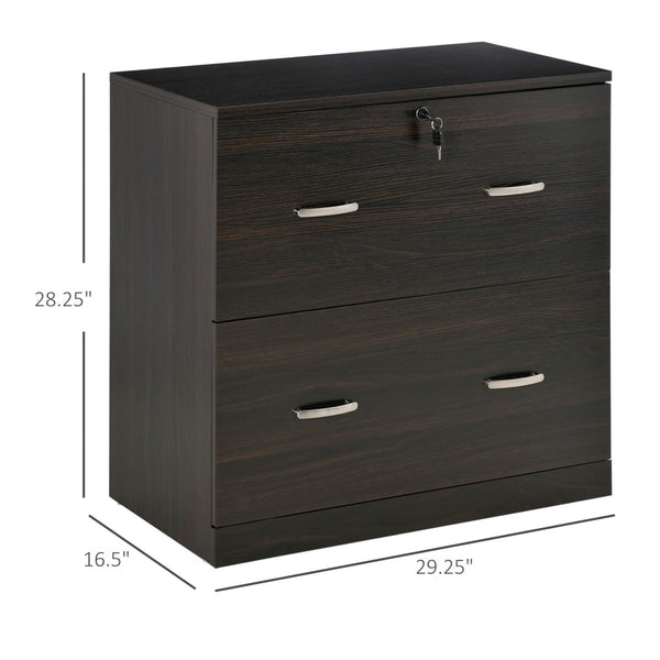 English Elm Vinsetto 2-Drawer File Cabinet With Lock, Stylish Walnut Vertical Storage For Home Office Organization W2225P156086-GIGA