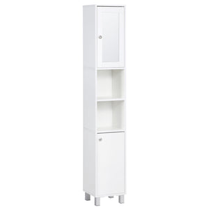 English Elm Kleankin Tall Bathroom Storage Cabinet With Mirror - Space-Saving Freestanding Tower For Stylish Organization W2225P156091