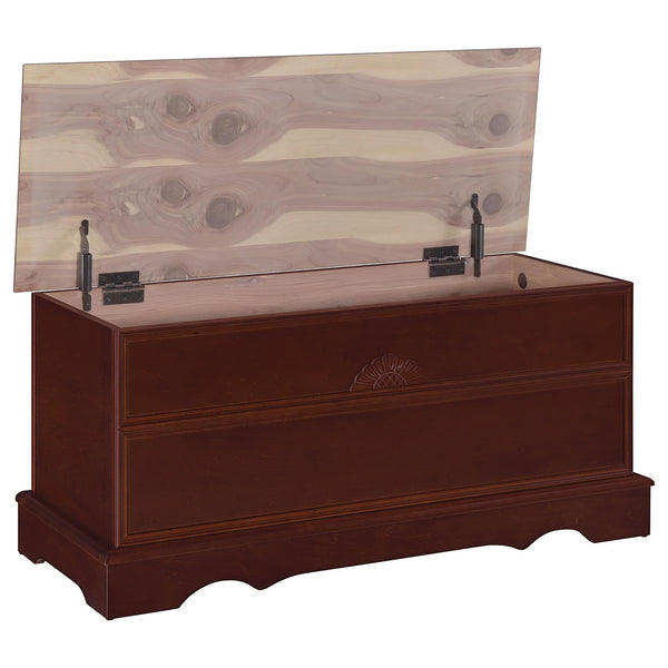 English Elm Warm Lonergan Cedar Chest - Spacious 41" x 19.5" x 25.5" Cedar Storage with Floral Motif, Freshness-preserving Elegance B062P153913