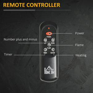 English Elm HOMCOM 31" Electric Fireplace Mantel with Dimmable Flame, Remote Control, 1400W Heater, White W2225P156090