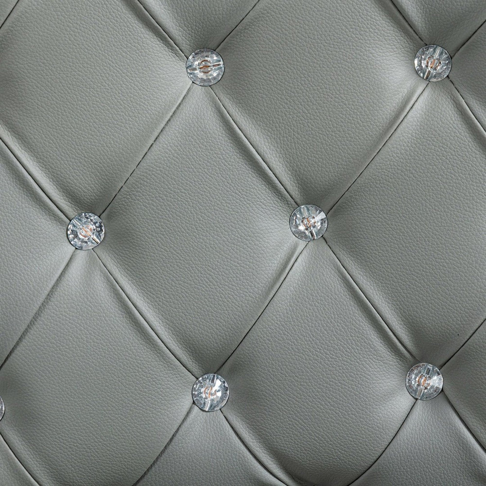 English Elm Vinsetto Stylish Pu Leather Desk Chair With Button Tufting, Adjustable Height, Padded Arms & Wheels W2225P156088-GIGA