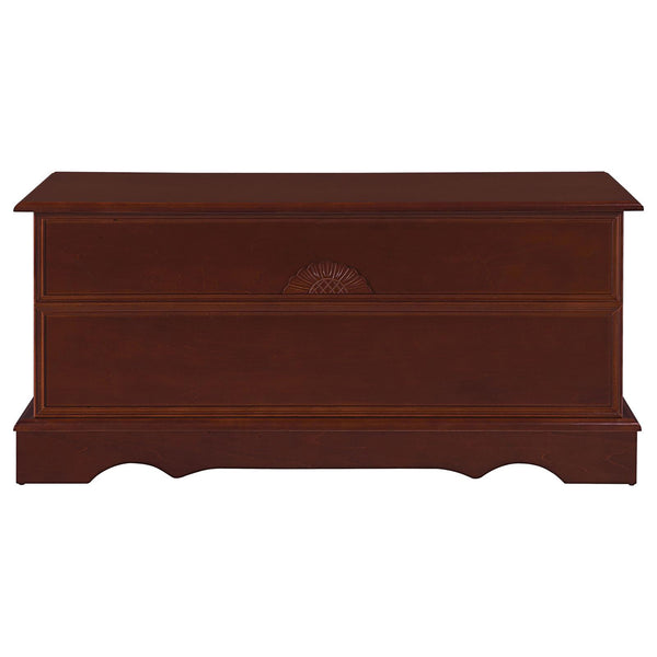 English Elm Warm Lonergan Cedar Chest - Spacious 41" x 19.5" x 25.5" Cedar Storage with Floral Motif, Freshness-preserving Elegance B062P153913