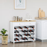 Homcom Wine Bar Cabinet with 28-Bottle Rack, Modern Buffet Sideboard, 2 Drawers, White