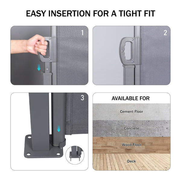 English Elm Retractable Side Screen Awning - Uv & Water Resistant, Easy Install Privacy Solution For Patios, 118.1" W419142768-GIGA