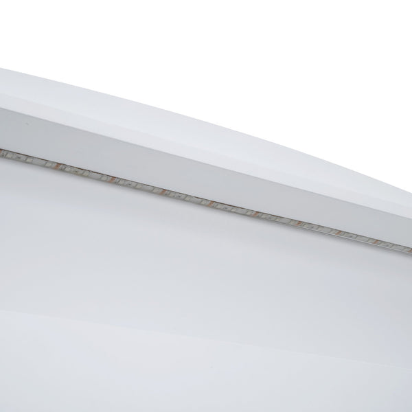 English Elm Twin Platform Bed with LED Headboard, Trundle & 3 Drawers White — Storage, Solid Wood Design GX000722AAK