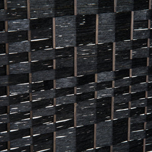 English Elm HOMCOM 6' Tall Wicker Weave 6-Panel Folding Room Divider with Arched Top and Portable Design Black W2225P156067