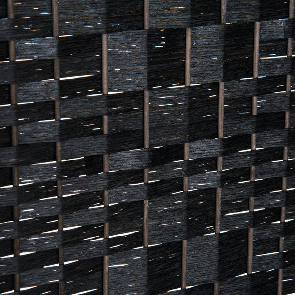 English Elm HOMCOM 6' Tall Wicker Weave 6-Panel Folding Room Divider with Arched Top and Portable Design Black W2225P156067