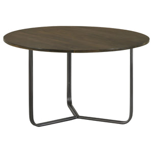 English Elm Natural Round Accent Table With Mango Wood Top & Gunmetal Frame - Stylish & Versatile Decor Piece B062P153907