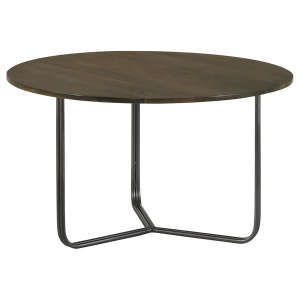 English Elm Natural Round Accent Table With Mango Wood Top & Gunmetal Frame - Stylish & Versatile Decor Piece B062P153907